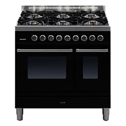 ILVE PDW906 Roma Freestanding Dual Fuel Range Cooker Gloss Black